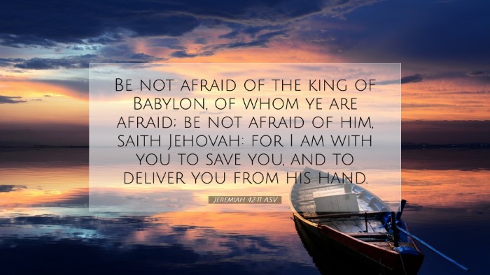 Picture 07 - Jeremiah 42:11 ASV Desktop Wallpaper - Be not afraid of the king of Babylon, of whom ye - Desktop Bible Verse Wallpaper
