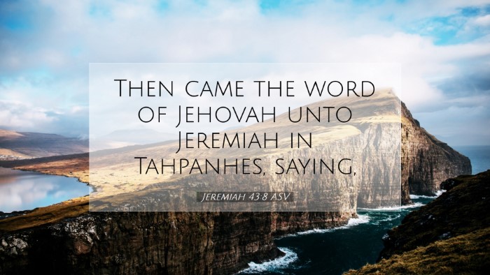 Picture 07 - Jeremiah 43:8 ASV Desktop Wallpaper - Then came the word of Jehovah unto Jeremiah in - Desktop Bible Verse Wallpaper