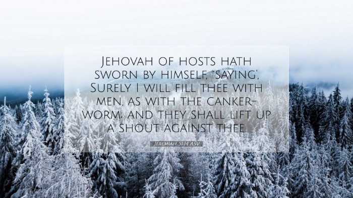 Picture 07 - Jeremiah 51:14 ASV Desktop Wallpaper - Jehovah of hosts hath sworn by himself, `saying', - Desktop Bible Verse Wallpaper
