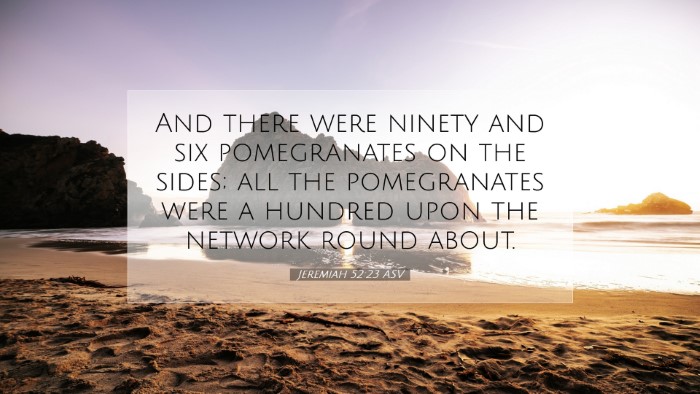 Picture 07 - Jeremiah 52:23 ASV Desktop Wallpaper - And there were ninety and six pomegranates on the - Desktop Bible Verse Wallpaper