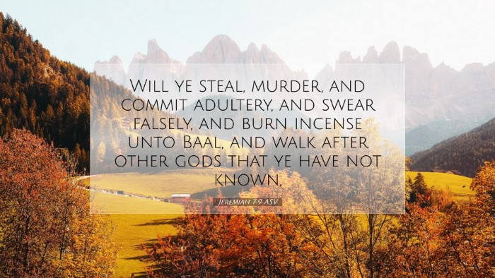 Picture 07 - Jeremiah 7:9 ASV Desktop Wallpaper - Will ye steal, murder, and commit adultery, and - Desktop Bible Verse Wallpaper