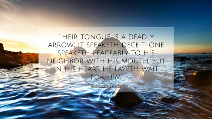 Picture 07 - Jeremiah 9:8 ASV Desktop Wallpaper - Their tongue is a deadly arrow; it speaketh - Desktop Bible Verse Wallpaper