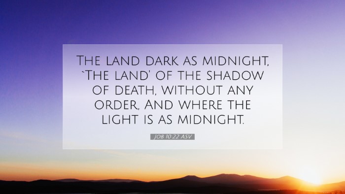 Picture 07 - Job 10:22 ASV Desktop Wallpaper - The land dark as midnight, `The land' of the - Desktop Bible Verse Wallpaper