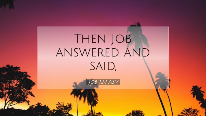 Picture 07 - Job 12:1 ASV Desktop Wallpaper - Then Job answered and - Desktop Bible Verse Wallpaper