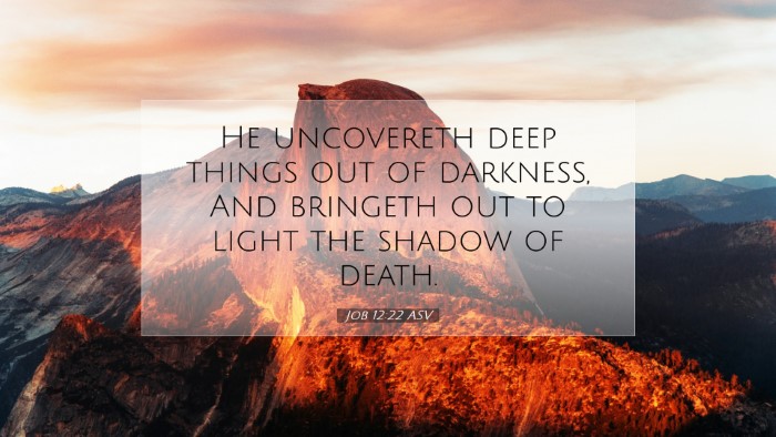 Picture 07 - Job 12:22 ASV Desktop Wallpaper - He uncovereth deep things out of darkness, And - Desktop Bible Verse Wallpaper