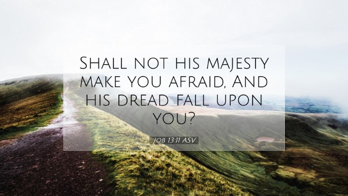 Picture 07 - Job 13:11 ASV Desktop Wallpaper - Shall not his majesty make you afraid, And his - Desktop Bible Verse Wallpaper