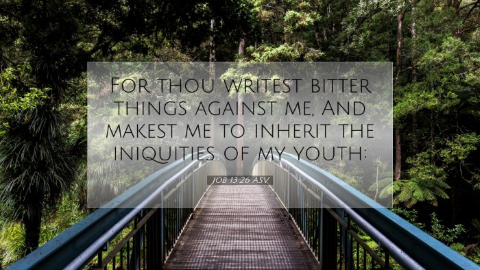 Picture 07 - Job 13:26 ASV Desktop Wallpaper - For thou writest bitter things against me, And - Desktop Bible Verse Wallpaper