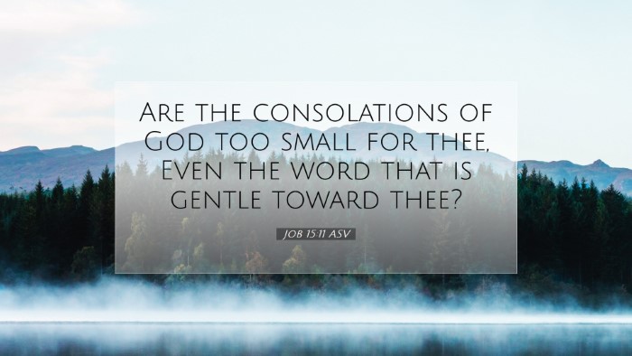 Picture 07 - Job 15:11 ASV Desktop Wallpaper - Are the consolations of God too small for thee, - Desktop Bible Verse Wallpaper