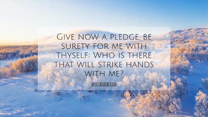 Picture 07 - Job 17:3 ASV Desktop Wallpaper - Give now a pledge, be surety for me with thyself; - Desktop Bible Verse Wallpaper