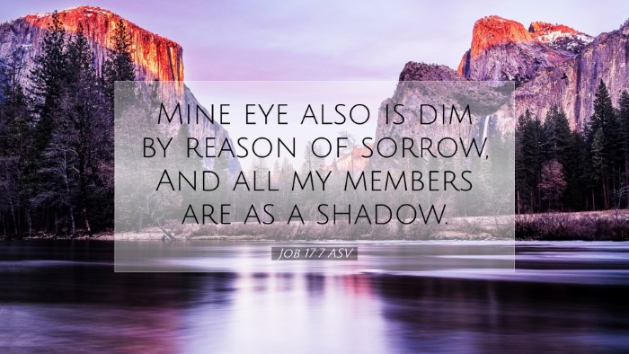Picture 07 - Job 17:7 ASV Desktop Wallpaper - Mine eye also is dim by reason of sorrow, And all - Desktop Bible Verse Wallpaper
