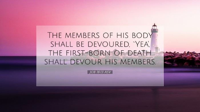 Picture 07 - Job 18:13 ASV Desktop Wallpaper - The members of his body shall be devoured, `Yea', - Desktop Bible Verse Wallpaper