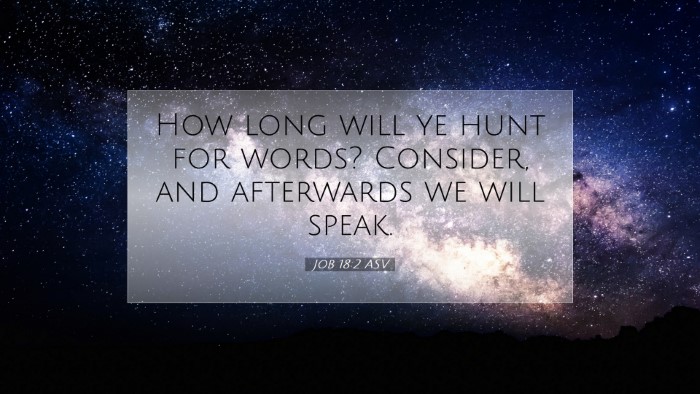 Picture 07 - Job 18:2 ASV Desktop Wallpaper - How long will ye hunt for words? Consider, and - Desktop Bible Verse Wallpaper