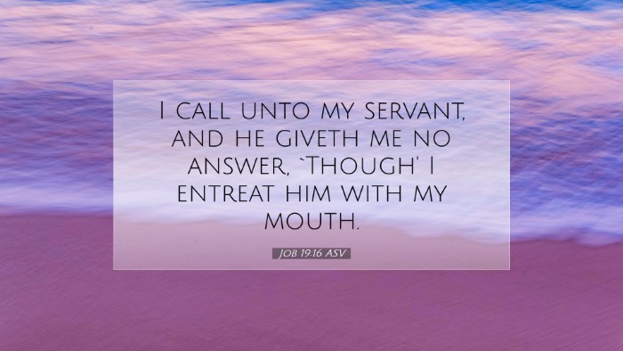 Picture 07 - Job 19:16 ASV Desktop Wallpaper - I call unto my servant, and he giveth me no - Desktop Bible Verse Wallpaper
