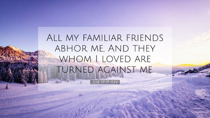 Picture 07 - Job 19:19 ASV Desktop Wallpaper - All my familiar friends abhor me, And they whom I - Desktop Bible Verse Wallpaper
