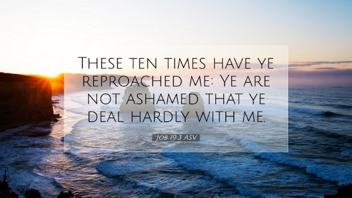 Picture 07 - Job 19:3 ASV Desktop Wallpaper - These ten times have ye reproached me: Ye are not - Desktop Bible Verse Wallpaper
