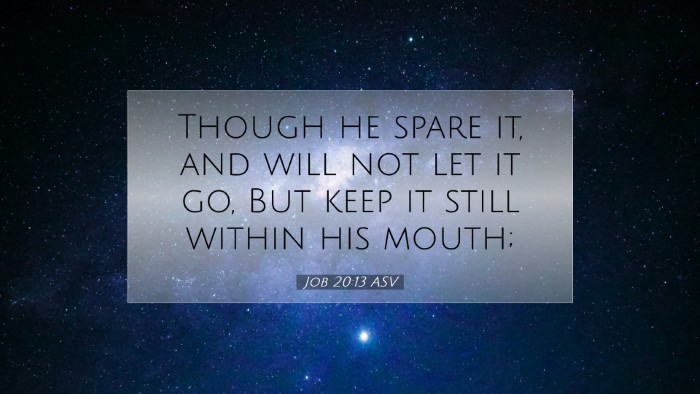 Picture 07 - Job 20:13 ASV Desktop Wallpaper - Though he spare it, and will not let it go, But - Desktop Bible Verse Wallpaper