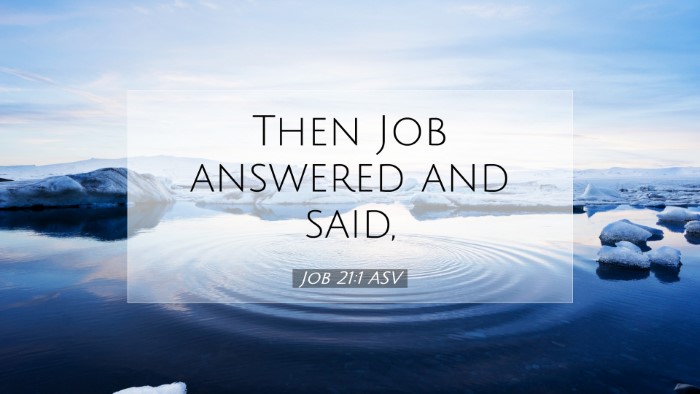 Picture 07 - Job 21:1 ASV Desktop Wallpaper - Then Job answered and - Desktop Bible Verse Wallpaper