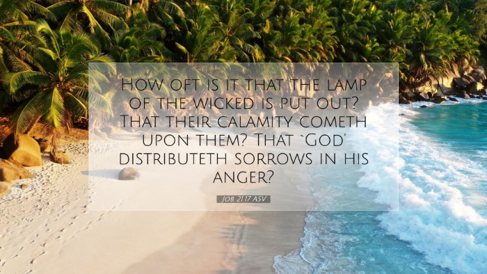 Picture 07 - Job 21:17 ASV Desktop Wallpaper - How oft is it that the lamp of the wicked is put - Desktop Bible Verse Wallpaper