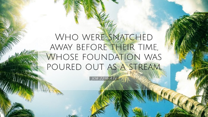 Picture 07 - Job 22:16 ASV Desktop Wallpaper - Who were snatched away before their time, Whose - Desktop Bible Verse Wallpaper