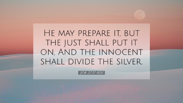 Picture 07 - Job 27:17 ASV Desktop Wallpaper - He may prepare it, but the just shall put it on, - Desktop Bible Verse Wallpaper