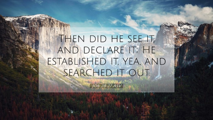 Picture 07 - Job 28:27 ASV Desktop Wallpaper - Then did he see it, and declare it; He - Desktop Bible Verse Wallpaper