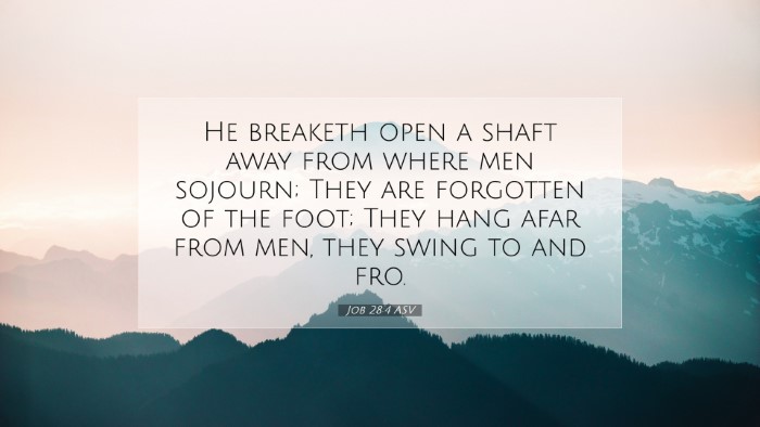 Picture 07 - Job 28:4 ASV Desktop Wallpaper - He breaketh open a shaft away from where men - Desktop Bible Verse Wallpaper