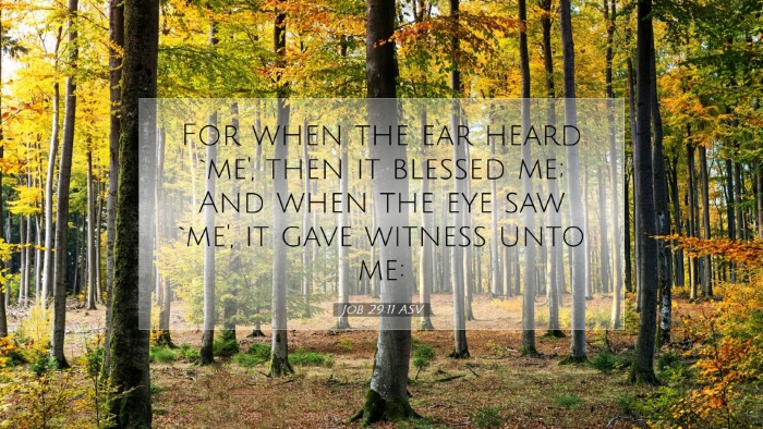 Picture 07 - Job 29:11 ASV Desktop Wallpaper - For when the ear heard `me', then it blessed me; - Desktop Bible Verse Wallpaper