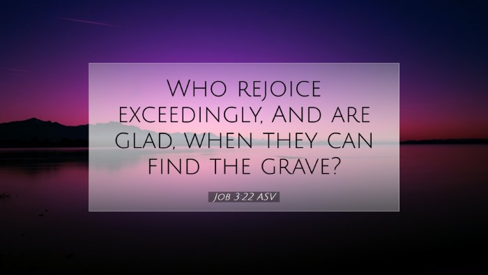Picture 07 - Job 3:22 ASV Desktop Wallpaper - Who rejoice exceedingly, And are glad, when they - Desktop Bible Verse Wallpaper