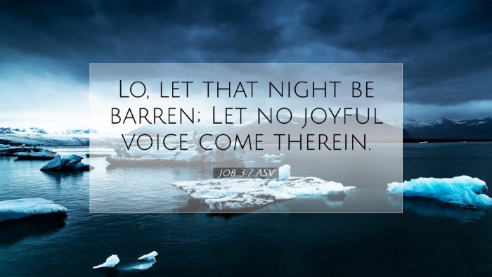 Picture 07 - Job 3:7 ASV Desktop Wallpaper - Lo, let that night be barren; Let no joyful voice - Desktop Bible Verse Wallpaper