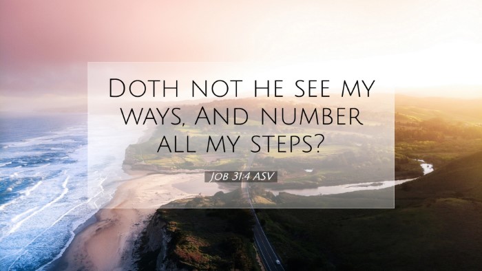 Picture 07 - Job 31:4 ASV Desktop Wallpaper - Doth not he see my ways, And number all my - Desktop Bible Verse Wallpaper