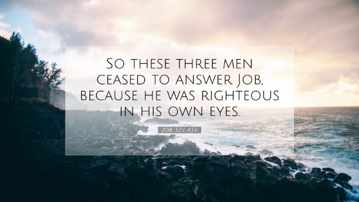 Picture 07 - Job 32:1 ASV Desktop Wallpaper - So these three men ceased to answer Job, because - Desktop Bible Verse Wallpaper