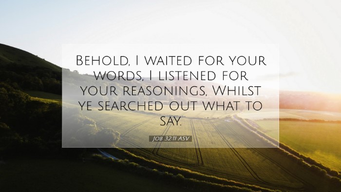 Picture 07 - Job 32:11 ASV Desktop Wallpaper - Behold, I waited for your words, I listened for - Desktop Bible Verse Wallpaper