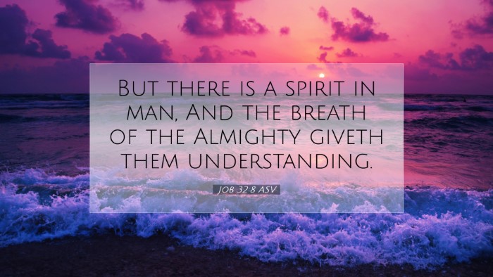 Picture 07 - Job 32:8 ASV Desktop Wallpaper - But there is a spirit in man, And the breath of - Desktop Bible Verse Wallpaper