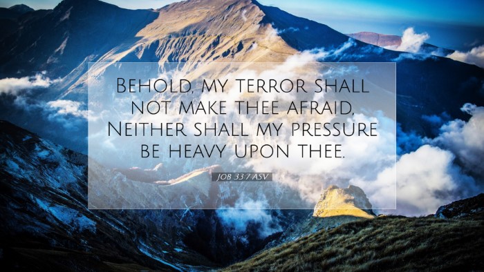 Picture 07 - Job 33:7 ASV Desktop Wallpaper - Behold, my terror shall not make thee afraid, - Desktop Bible Verse Wallpaper
