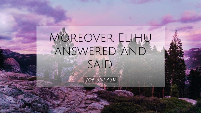 Picture 07 - Job 35:1 ASV Desktop Wallpaper - Moreover Elihu answered and - Desktop Bible Verse Wallpaper