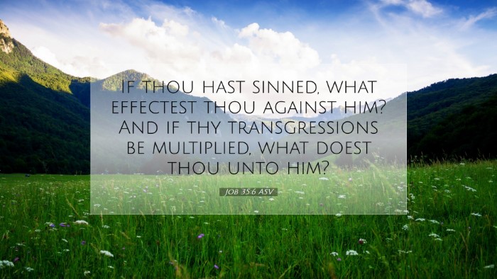 Picture 07 - Job 35:6 ASV Desktop Wallpaper - If thou hast sinned, what effectest thou against - Desktop Bible Verse Wallpaper