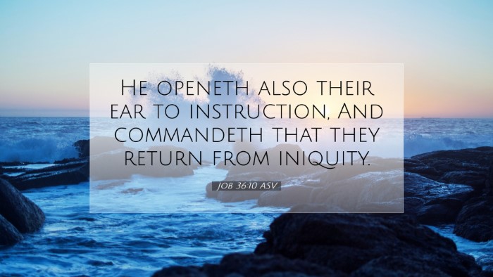 Picture 07 - Job 36:10 ASV Desktop Wallpaper - He openeth also their ear to instruction, And - Desktop Bible Verse Wallpaper