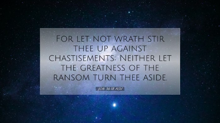 Picture 07 - Job 36:18 ASV Desktop Wallpaper - For let not wrath stir thee up against - Desktop Bible Verse Wallpaper