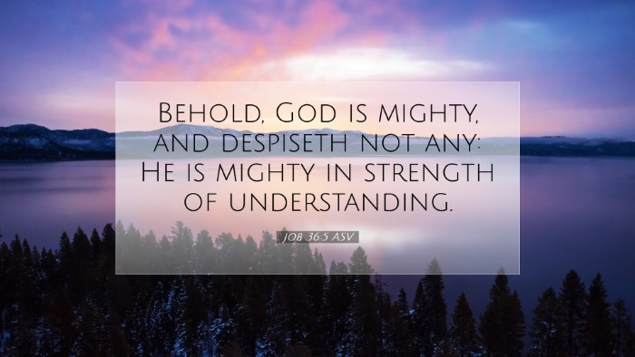 Picture 07 - Job 36:5 ASV Desktop Wallpaper - Behold, God is mighty, and despiseth not any: He - Desktop Bible Verse Wallpaper