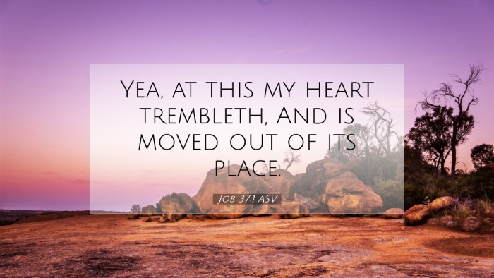 Picture 07 - Job 37:1 ASV Desktop Wallpaper - Yea, at this my heart trembleth, And is moved out - Desktop Bible Verse Wallpaper
