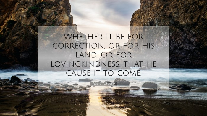 Picture 07 - Job 37:13 ASV Desktop Wallpaper - Whether it be for correction, or for his land, Or - Desktop Bible Verse Wallpaper