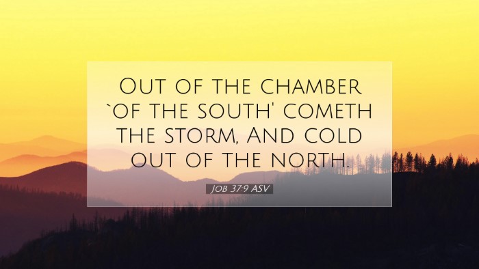 Picture 07 - Job 37:9 ASV Desktop Wallpaper - Out of the chamber `of the south' cometh the - Desktop Bible Verse Wallpaper