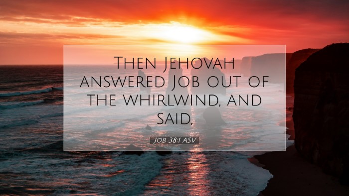 Picture 07 - Job 38:1 ASV Desktop Wallpaper - Then Jehovah answered Job out of the whirlwind, - Desktop Bible Verse Wallpaper