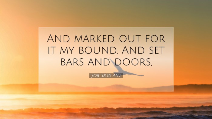 Picture 07 - Job 38:10 ASV Desktop Wallpaper - And marked out for it my bound, And set bars and - Desktop Bible Verse Wallpaper