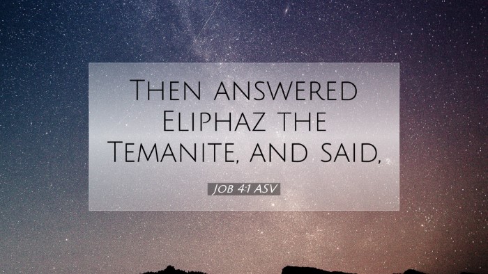 Picture 07 - Job 4:1 ASV Desktop Wallpaper - Then answered Eliphaz the Temanite, and - Desktop Bible Verse Wallpaper