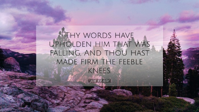 Picture 07 - Job 4:4 ASV Desktop Wallpaper - Thy words have upholden him that was falling, And - Desktop Bible Verse Wallpaper