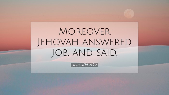 Picture 07 - Job 40:1 ASV Desktop Wallpaper - Moreover Jehovah answered Job, and - Desktop Bible Verse Wallpaper