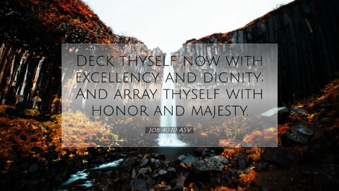 Picture 07 - Job 40:10 ASV Desktop Wallpaper - Deck thyself now with excellency and dignity; And - Desktop Bible Verse Wallpaper