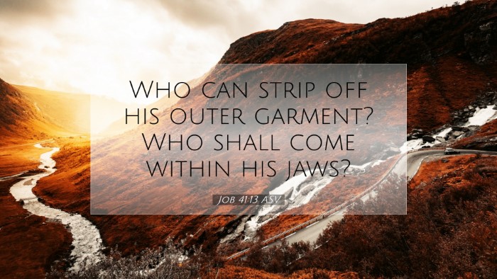 Picture 07 - Job 41:13 ASV Desktop Wallpaper - Who can strip off his outer garment? Who shall - Desktop Bible Verse Wallpaper