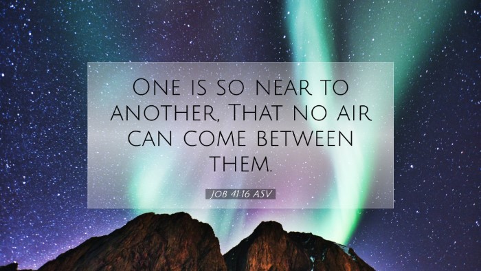 Picture 07 - Job 41:16 ASV Desktop Wallpaper - One is so near to another, That no air can come - Desktop Bible Verse Wallpaper